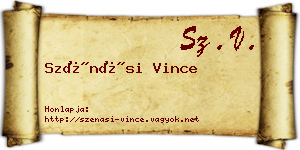 Szénási Vince névjegykártya