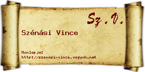 Szénási Vince névjegykártya
